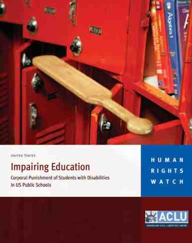 Impairing Education: Corporal Punishment of Students with Disabilities in U.S. Public Schools Cover Image