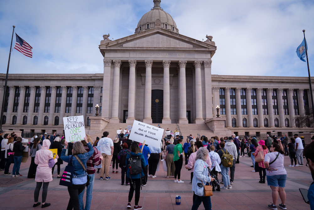 Pro-reproductive rights demonstrators.