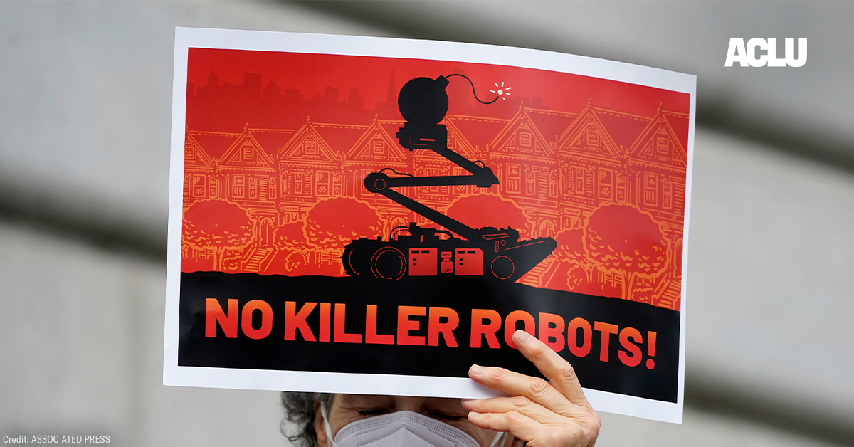 It’s Simply Too Dangerous to Arm Robots | American Civil Liberties Union