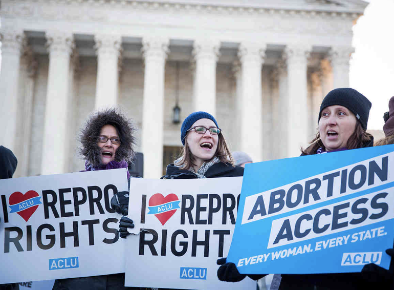 Pro-abortion protesters.