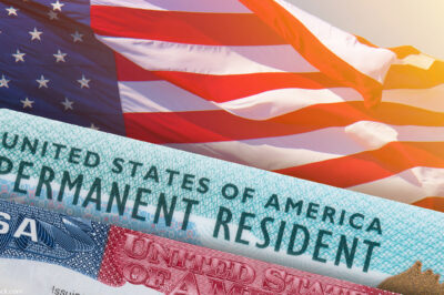 U.S. visa and Permanent Resident Green Card.