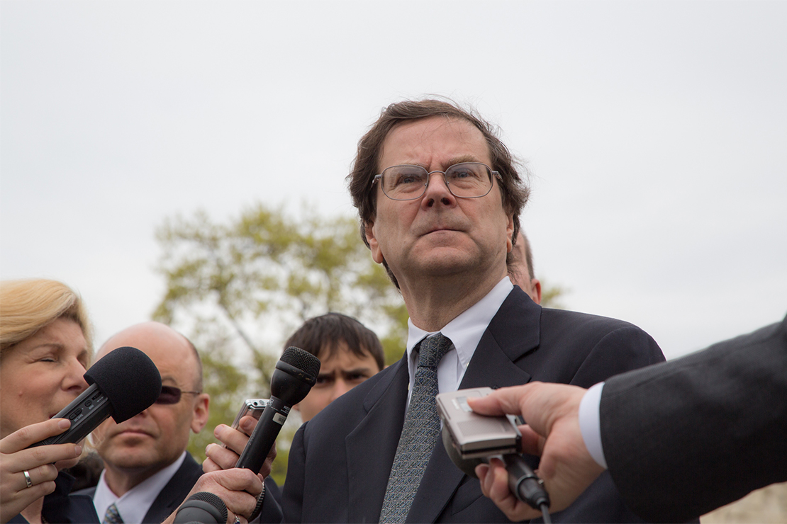 ACLU Attorney Chris Hansen takes questions from reporters.