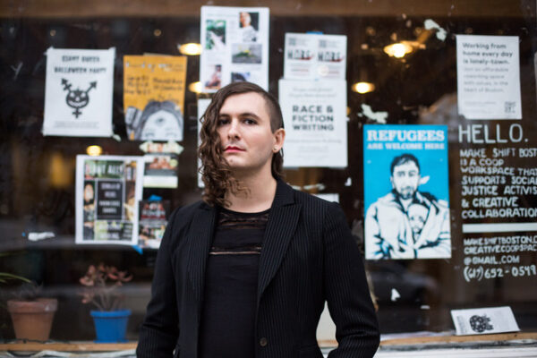 headshot of musician, writer, and organizer Evan Greer. She has a neutral expression