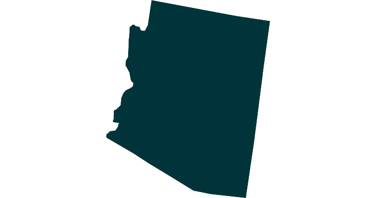 An outline of the state of Arizona.