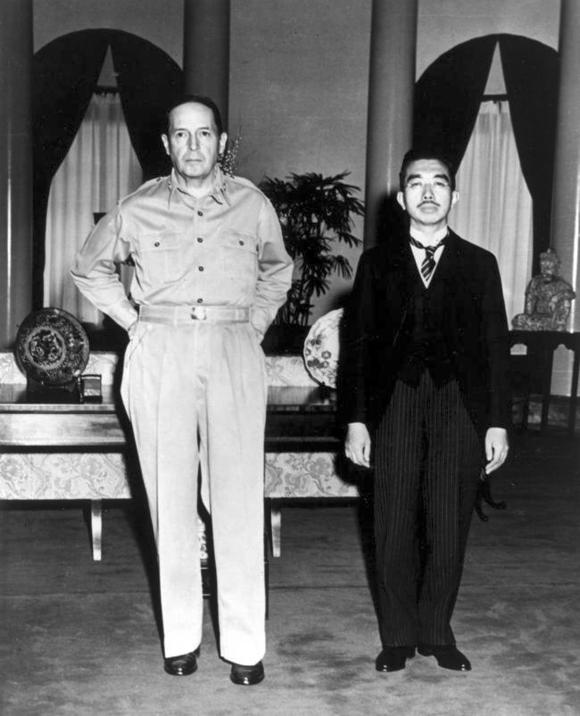 General MacArthur and Emperor Hirohito at the U.S. Embassy, Tokyo, 27 September, 1945