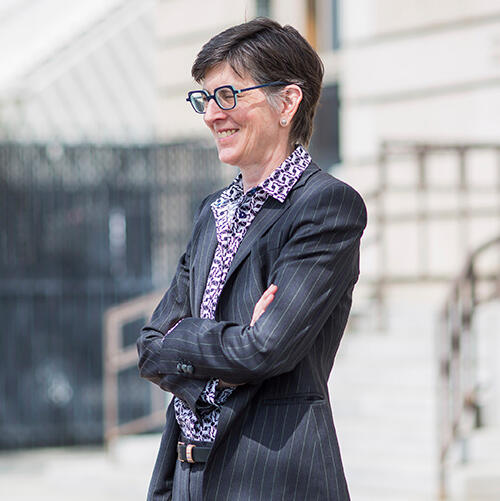 Attorney Ruth Harlow stands outside U.S. District Court on Thursday, April 25, 2019, in Yakima, WA (Credit: Amanda Ray/Yakima Herald-Republic via AP)