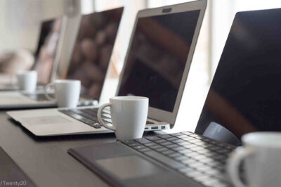 Table with Laptops