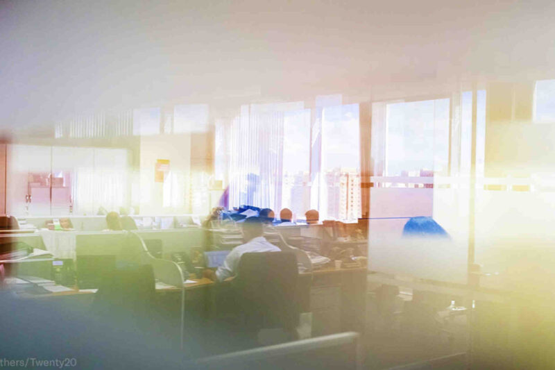 hazy interior of office