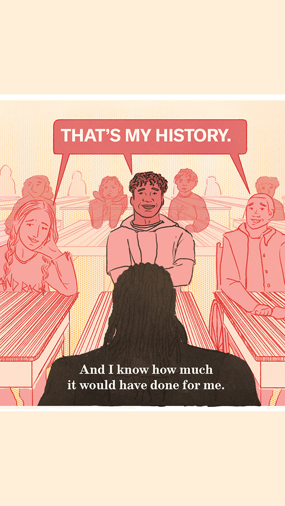 A preview of Eda Uzunlar's comic featuring teacher and activist Anothy Crawford.