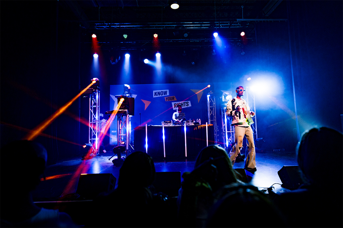 Legendary Detroit rapper, singer, and songwriter Danny Brown taking the stage.