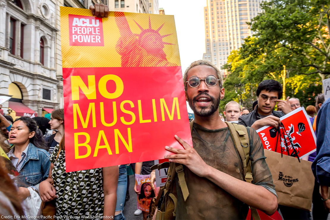 No Muslim Ban sign