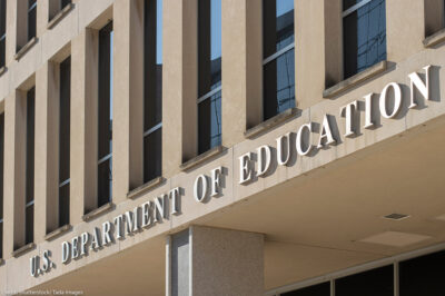 The exterior of the the Education Department (ED) headquarters in Washington, DC.