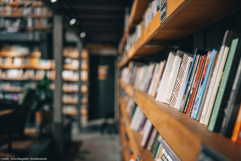 A bookshelf.