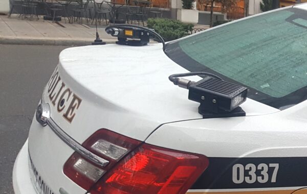 License plate readers on back of police car