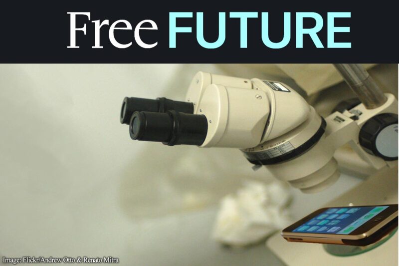 A phone under a microscope