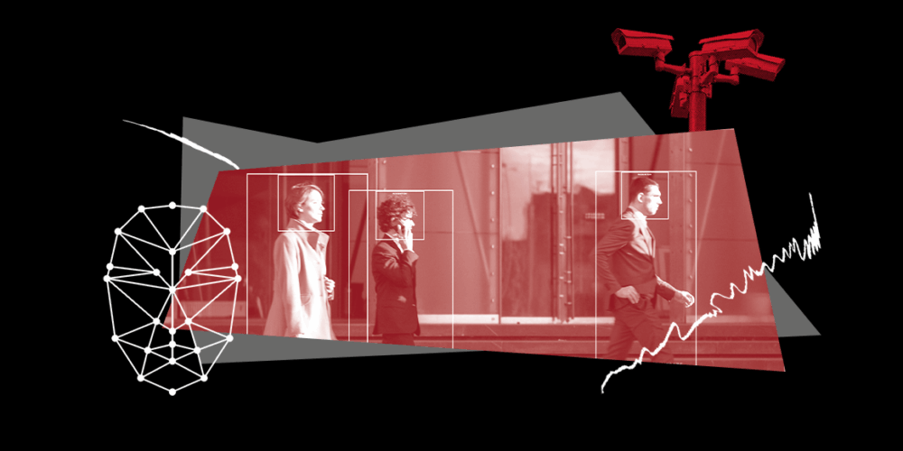 A graphic that depicts ICE and surveillance.