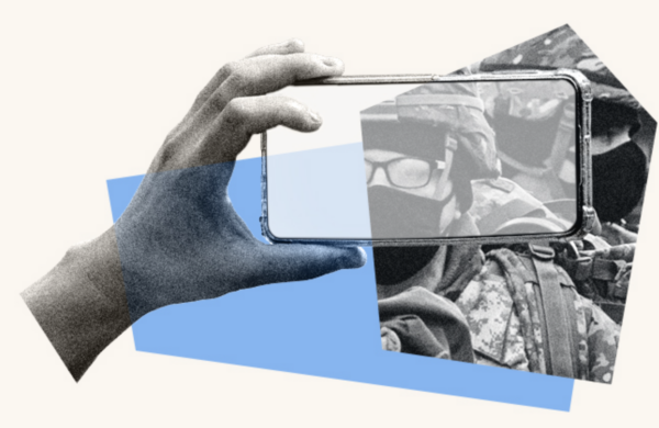 A graphic containing images pertaining to recording law enforcement.