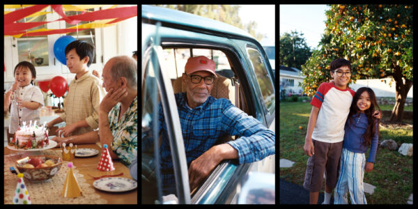 A collage of individuals who are the children of immigrants, and were born in the U.S.