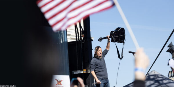 A photo of Bruce Springsteen at a No Kings Rally.