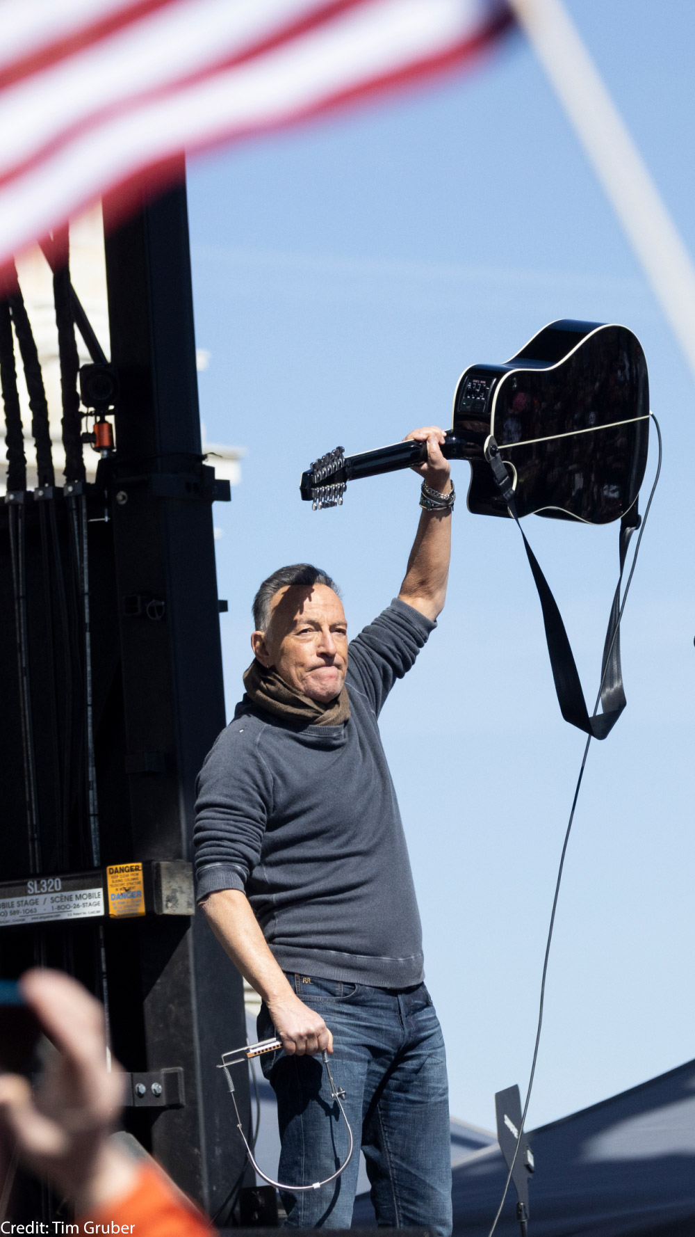 A photo of Bruce Springsteen at a No Kings Rally.