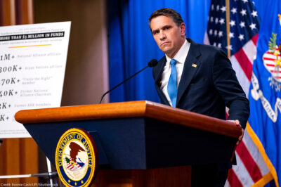 Acting Attorney General Todd Blanche during a press conference.