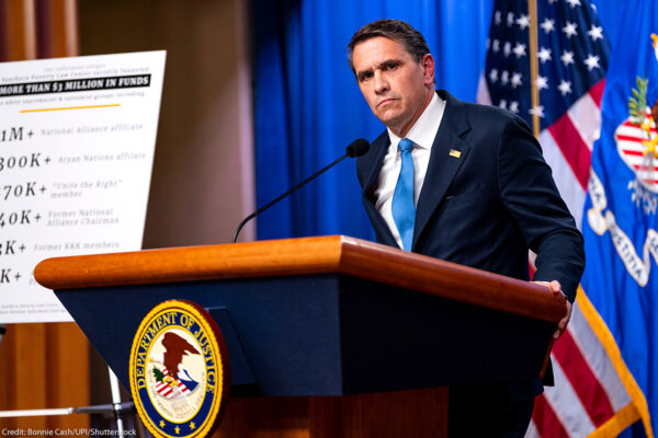 Acting Attorney General Todd Blanche during a press conference.