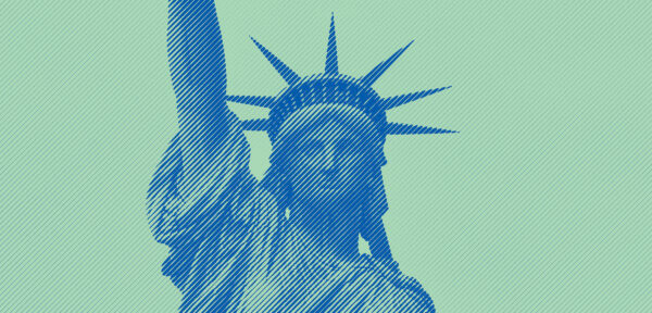 A decorative image of the Statue of Liberty.