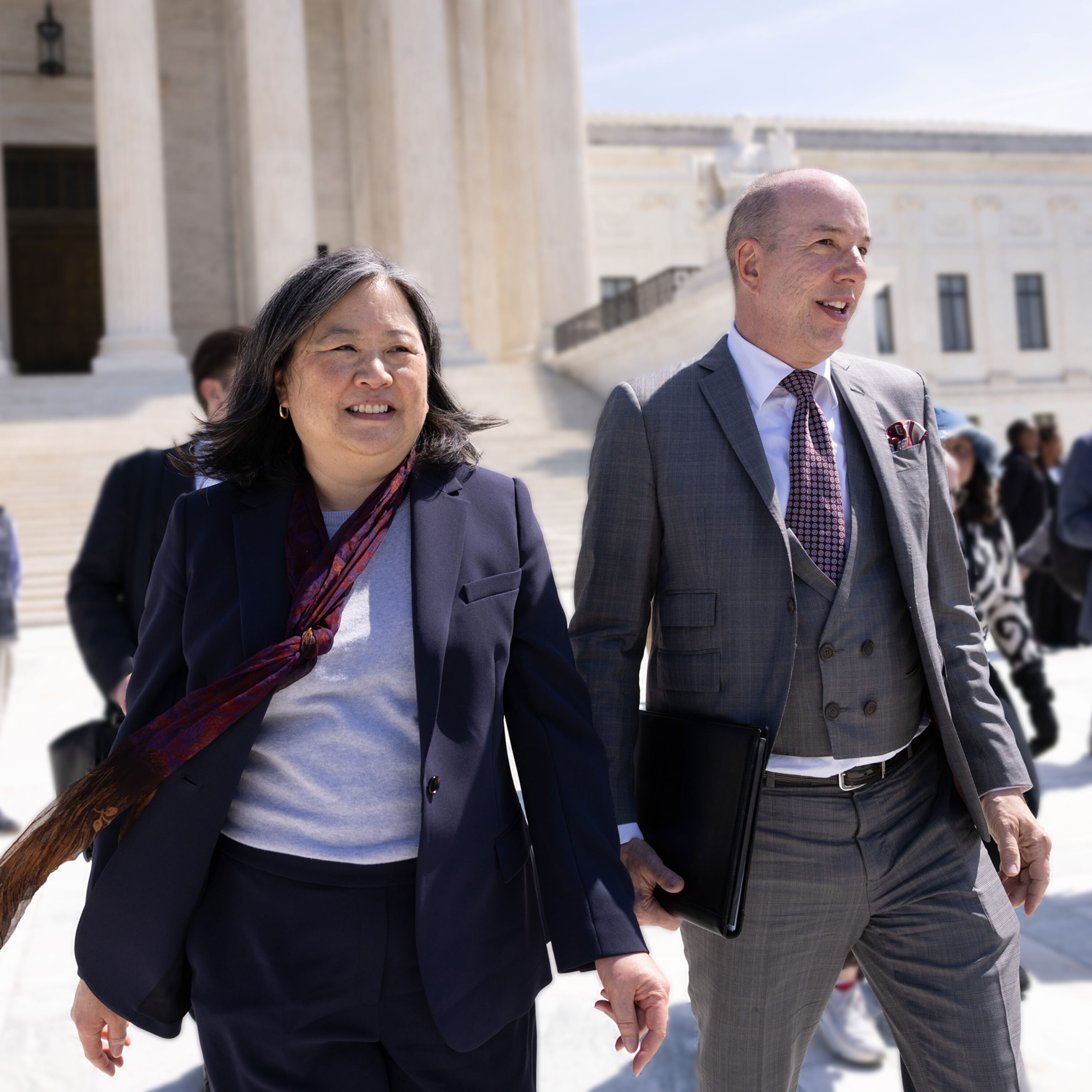 Cecillia Wang and Anthony Romero outside of the Supreme Court