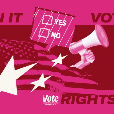 A photo collage representing electoral work regarding on ballot measures.