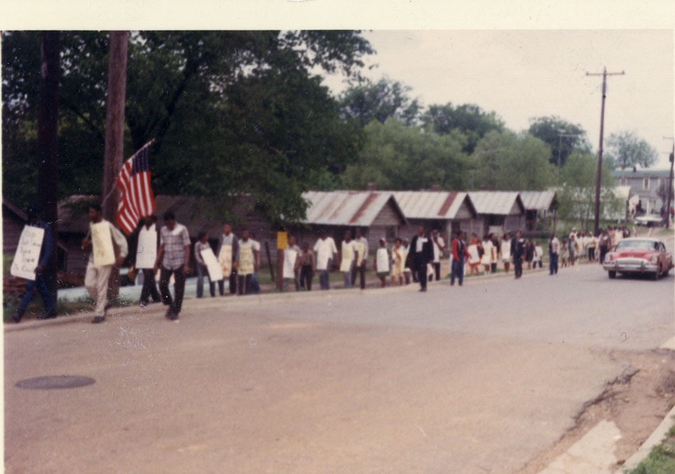 Photo of civil rights demonstration in an unknown Mississippi town