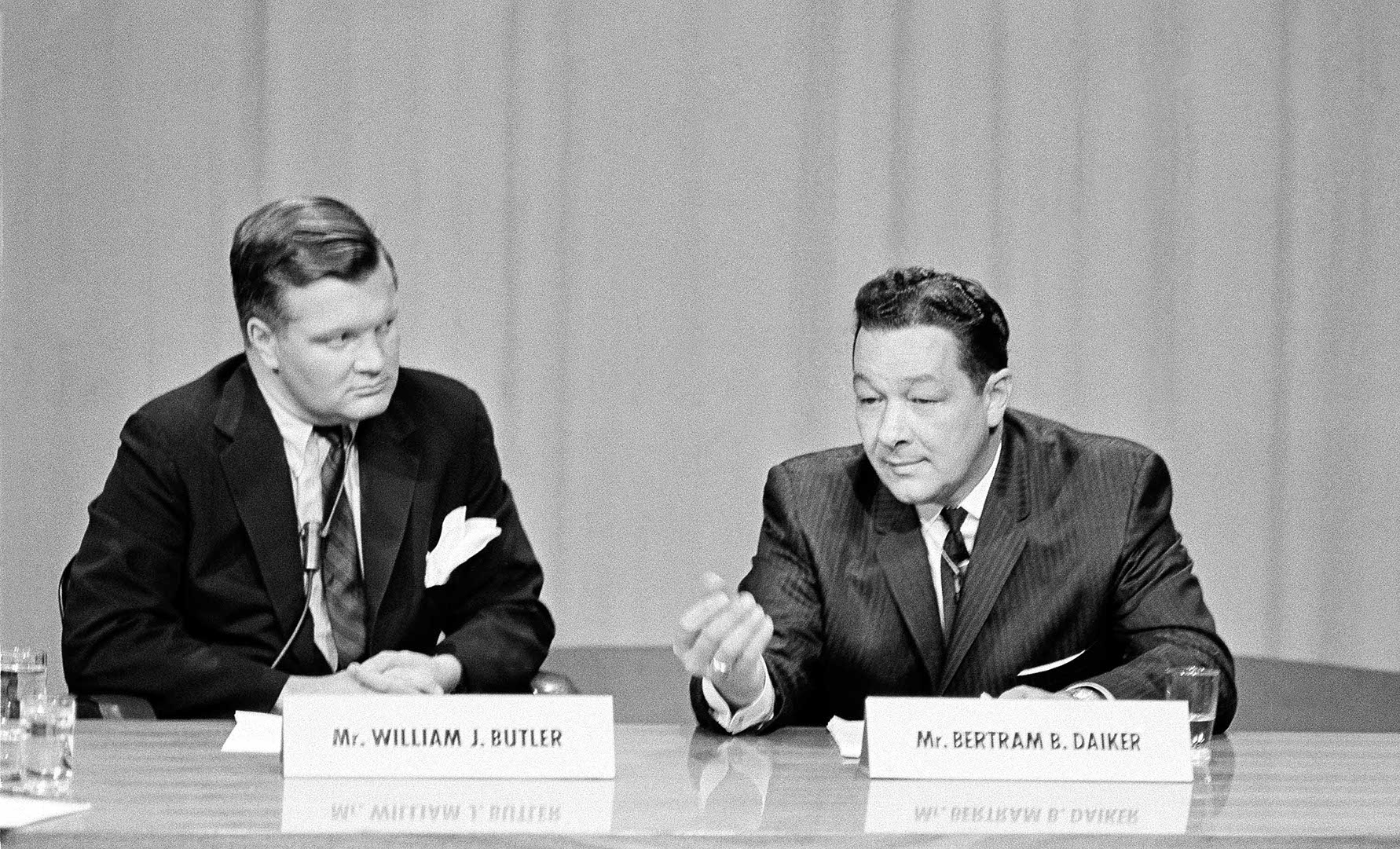 Black and white photo of William J. Butler with Bertram B. Daiker