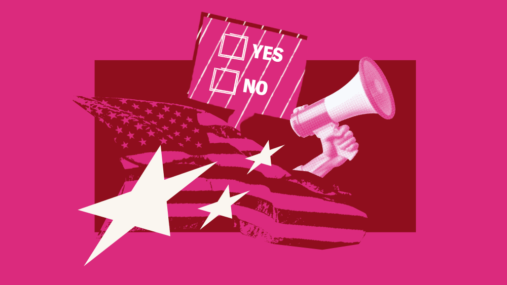 A photo collage representing electoral work regarding on ballot measures.