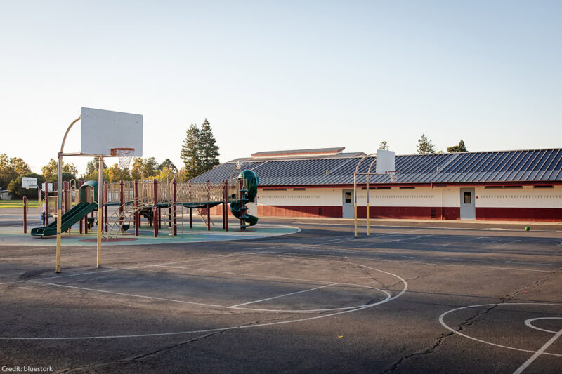 A typical generic American school campus.