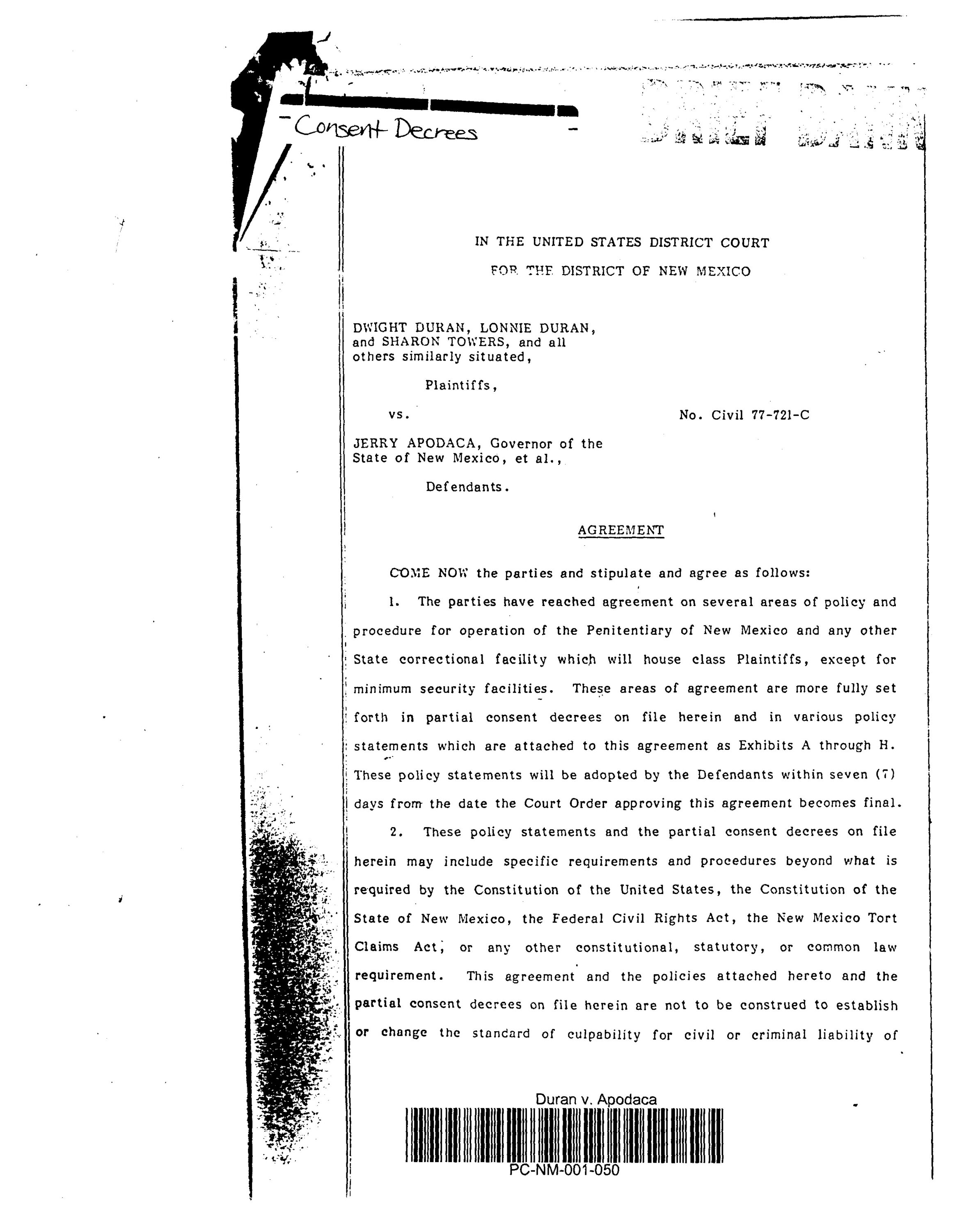 Scan of Consent Decrees excerpt