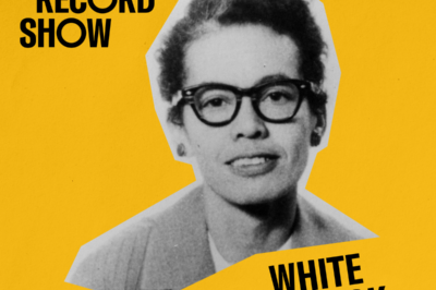 This is the podcast cover art. It is a yellow square image with a photo and text on it. In the middle, It features and image of ACLU attorney Pauli Murray in grayscale. Pauli is a light skinned Black person man with short black hair thick glasses and a collared shirt. The upper left of the image says "Let the Record Show." The bottom right of the image says “White v. Crook” The bottom left of the image has the ACLU logo.