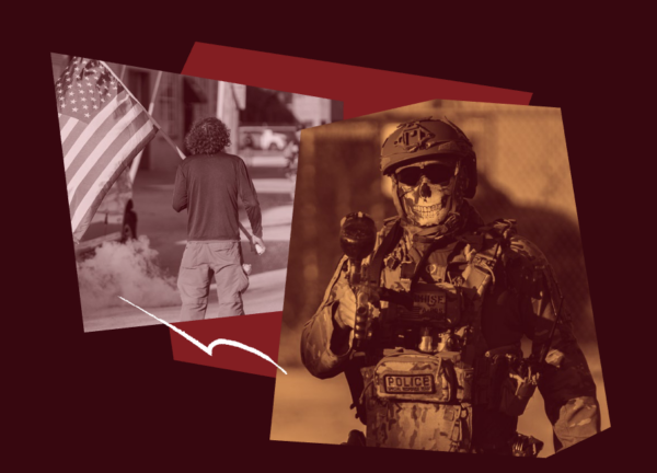 A graphic containing images pertaining to deportations and ICE agents.